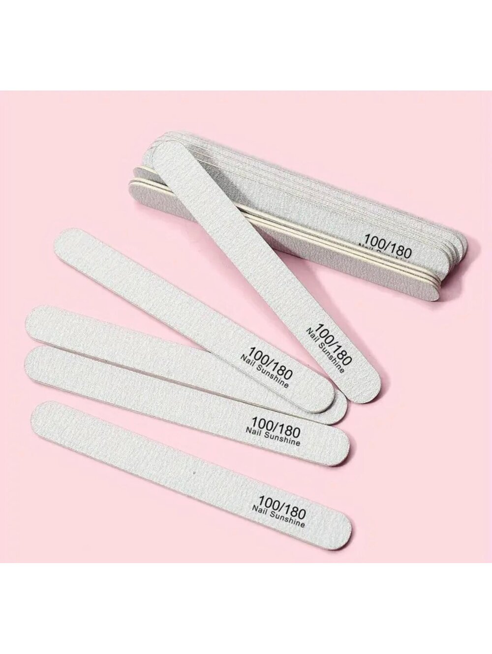 New - 5 pcs Double-Sided Sandpaper Wood Nail Files - 100/180 Grit